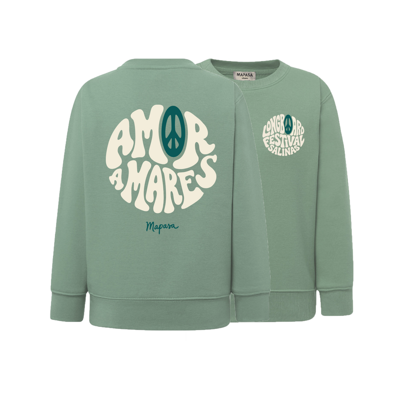 Amor a Mares sudadera peque verde detalle