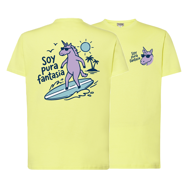 Soy Pura Fantasía camiseta adulto pistacho detalle