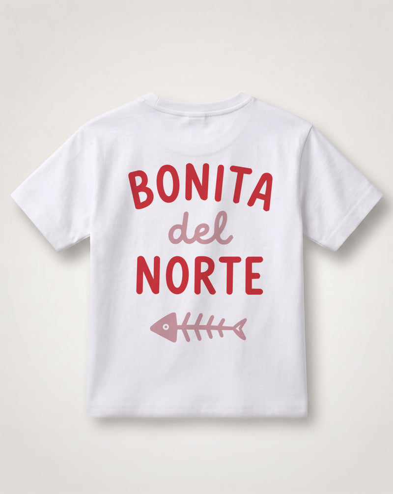 Espalda de la camiseta Bonita del Norte en rojo