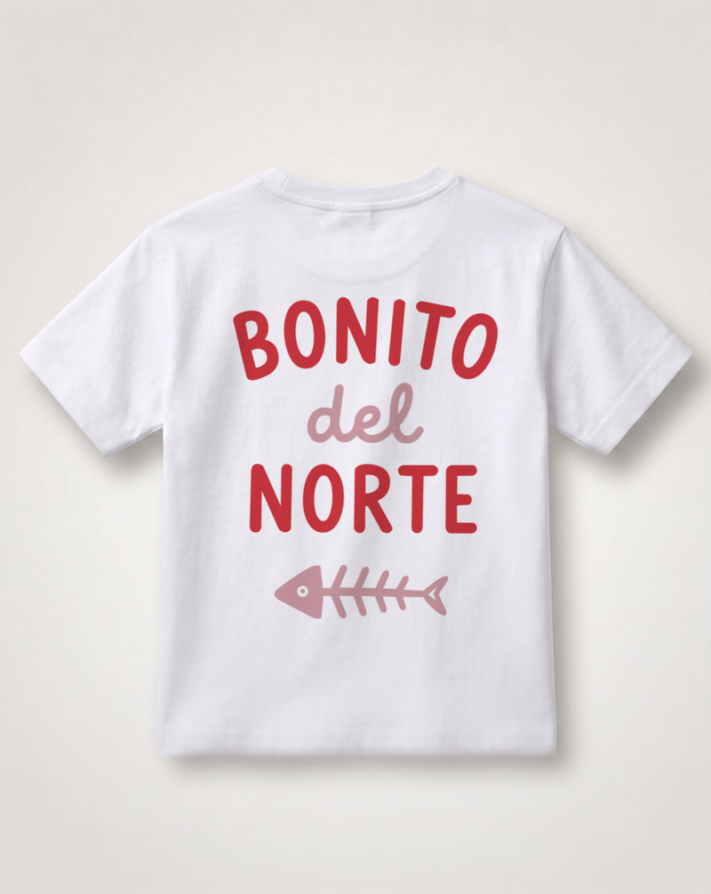 Espalda de la camiseta Bonito del Norte en rojo