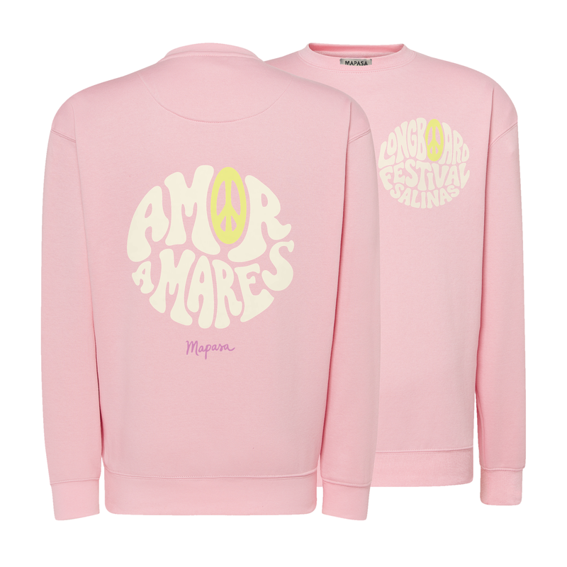 Sudadera adulto rosita Amor a Mares — espalda y frente