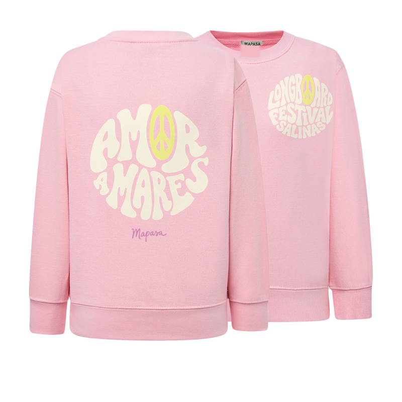 Sudadera peque rosita Amor a Mares — espalda y frente
